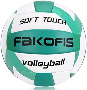 FAKOFIS Palla da Beach Volley, Misura Ufficiale 8, Morbida Pallavolo per Bambini Adulti, Palla per Giochi Interni ed Esterni Verde