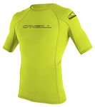 O'Neill Wetsuits Men's UV Protection Basic Skins S/S Crew, 187 LIME