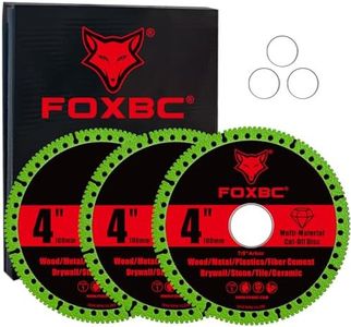 FOXBC 4 Inch Indestructible Multi-Material Cut Off Disc for Angle Grinders, 7/8" Arbor - 3 Pack
