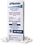 Aquatabs 49mg Water Purification Tablets (50 Pack). Water Filtration System for Hiking, Backpacking, Camping, Emergencies, Survival, and Home-Use. Easy to Use Treatment and Disinfection.
