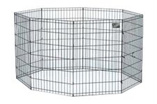 Midwest Foldable Metal Exercise Pen / Pet Playpen, Black 24"W x 36"H