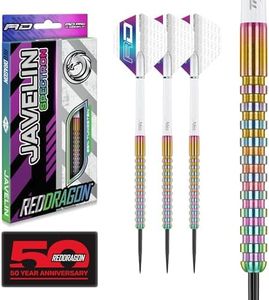 RED DRAGON Javelin Spectron 24 Gram Premium Tungsten Steeltip Darts Set with Dart Flights and Dart Shafts (Stems)