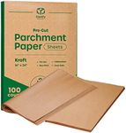 Comfy Package [16 x 24 Inch - 100 Count] Pre-Cut Parchment Paper Baking Sheets, Non-Stick, Unbleached, Parchment Paper Sheets for Baking & Cooking - Kraft