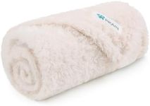 PetAmi Dog Blanket for Small Dogs Beige, Fluffy Soft Puppy Blanket, Sherpa Fleece Cat Blanket for Kitten Doggie, Calming Pet Blanket Throw for Couch Sofa Bed Washable, Small 24x32