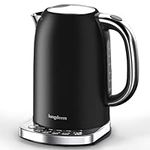 Electric Tea Kettle Temperature Control, LONGDEEM 1.7L Quick Heating Stainless Steel Water Boiler, 6 Temp Control Presets, Ideal for Coffee, Tea - Sleek Matte Black 1500W - Enhanced User Experience