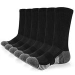 coskefy Cotton Sports Socks Cushioned Running Socks Trainer Socks for Men Women Walking Hiking Trekking Socks, 43624, 6 Pairs*black (A)