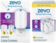 Zevo Flying Insect Trap, Fly Trap, Fruit Fly Trap (2 Plug-in Bases + 6 Refill Cartridges)