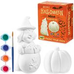 KreativeKraft Kids Painting Set Halloween Decorations - Fun Arts and Crafts for Kids and Family - Sugar Skull, Witch, Frankenstein, Dracula - Paint Your Own Sets for Kids (Set of 2)