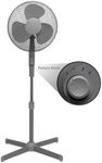 Knight 16" Pedestal Stand Fan | Adjustable Height 140cm | Extra Wide Cross Base | 3-Speed Settings | Oscillating & Tilting Head | 4-Position Rotary Knob | Sleek Matt Grey Finish | Patent Design