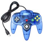 Classic USB Controller for N64 Gaming, miadore USB Retro N64 Gamepad Joystick Joypad for Windows PC MAC Linux Raspberry Pi 3 (Clear Blue)