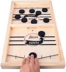 HELLO PAPAYA Fast Sling Puck Shot Game,Wooden Hockey Game Fast Sling Puck Board Game Large Size Foosball Slingshot Game Board Games Fast Sling Puck Game Wooden Hockey Game Foosball