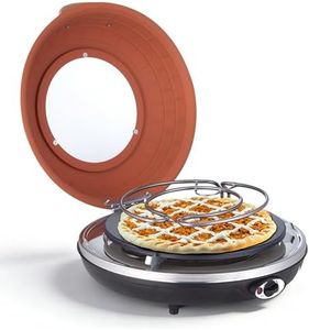 Saenchue Electric Pizza Oven - 12-Inch Indoor Pizza Ovens Countertop - 1200W Pizza Maker Heats up to 800˚F by Ceramic Stone, Temperature Control, Viewing Window, PM-05