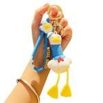 GRACIOUS MART (1 pcs Cute Duck Retractable Tube Keychain Telescopic Neck Cartoon Anime Key Accessories Silicone Handbag Car Pendants (pop duck white)