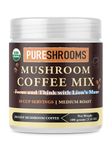 PureShrooms Focus & Think Mushroom Coffee with Ultra Concentrated Lion's Mane Mushroom Extract 30:1 - Vegan and Keto-Friendly (100 grams)