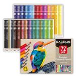 KALOUR 72 Count Pencil Crayons for Adult Coloring Books, Soft Core,Ideal for Drawing Blending Shading,Colored Pencils Set Gift for Adults Beginners Artists