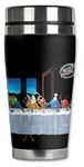 Mugzie 905-MAX"Michael Godard: The Last Martini" Stainless Steel Travel Mug with Insulated Wetsuit Cover, 20 oz, Black