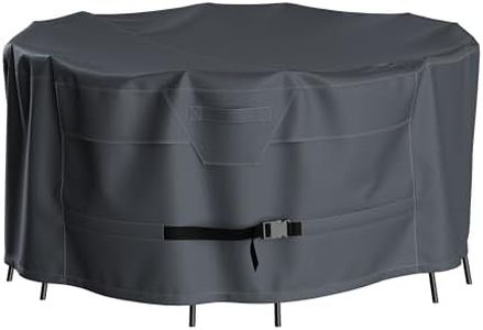 HWmatyCover Round Patio Bistro Table Cover, 52 Inch Heavy Duty Waterproof Round Bistro Set Covers, Provide a Great Fit and All Weather Protection, Grey,52'' Dia x 30'' H