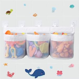 BIQIQI Bolsa Juguetes Bañera, Red de Almacenamiento de Juguetes de Baño Colgante, Organizador de Baño para Juguete de Baño, Viene con Pegatinas para Bañera