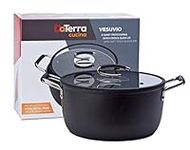 Professional 8 Quart Nonstick Dutch Oven with Glass Lid | Italian Made Ceramic Coated Dutch Oven Pot by DaTerra Cucina | Oven Safe Stock Pot for Bread Baking, Stews, Casseroles and More