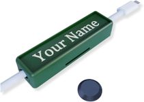 Personalized Tag for Phone Charger Cables - for Mobile Phone, Tablet and Laptop Charging Cords - Magnetic (Forest Green)