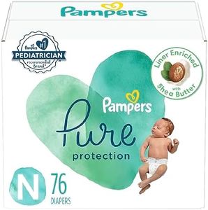 Pampers Diapers Newborn/Size 0 (<10 lb), 76 Count - Pure Protection Disposable Baby Diapers, Hypoallergenic and Unscented Protection, Super Pack (Packaging May Vary)