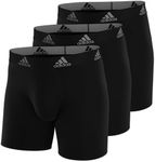 adidas Men's Performance Boxer Brief Underwear (3-Pack), Black/Light Onix Grey, X-Large