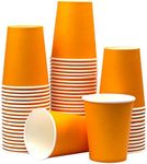 Yuxitia Disposable Paper Cups, 60pcs Orange Paper Cups For DIY Wedding Party Picnic BBQ Travel and Event 8OZ (Orange)