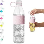 Copco Hydra 20 oz Tritan Water Bottle with Leak-Proof Lid & Textured Grip - BPA-Free, Dishwasher Safe, Easy Twist-Open for Ice & Fruit - Fits Cup Holders, Lightweight, Durable(Pink)