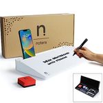 Notera Wedge Desktop Whiteboard - All-in-One Desk Whiteboard & Desk Tidy Organiser. This Glass Whiteboard is Ideal as a Small Office Whiteboard & Store for Home Office Accessories. (White, 40cm)