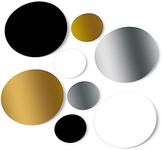 Set of 60 Circles Polka Dots Vinyl Wall Graphic Decals Stickers (Gold / Silver / Black / White)