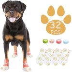 Furrtripsy Disposable Dog Booties for Dog Cats,32Pcs Pet Booties Waterproof and Breathable with Adjustable Bandage,Paw Socks Protector for Small Medium Large Dogs(L,Paw Width:2.57~3.15in)
