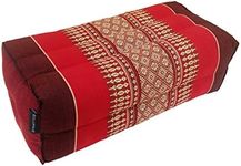 Traditional Thai Kapok Yoga Support Block Cushion Meditation Pillow size 35 x 15cm (Red, Maroon)