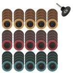 AOKLIT 60Pcs Sanding Disc 2 Inch Nylon Quick Change Discs with 1/4" Holders for Die Grinder Surface Polish Burr Rust Paint Removal