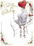 Me To You Tatty Teddy One I Love Large Handmade Birthday Card, Bears On A Tree 12 x 9ins - Official Collection