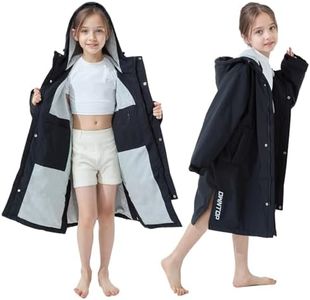 Owntop Swim Parka Windproof Surf Coat for Men Women- Waterproof Surf Poncho- Oversized Warm Swim Parka with Zipper Pockets Kid Youth Adult