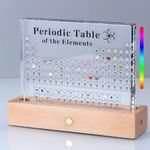 Aichong Periodic Table with Real Elements Inside, Acrylic Periodic Table Display with 83 Real Elements and Colorful LED Lights Base, Remarkable Gift for Teachers Students