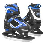 Nattork Ice Skates for Boys, Youth and Women, Soft Padding and Reinforced Ankle Support Blue Boy Ice Hockey Adjustable Skates for Outdoor and Rink 5-8 US