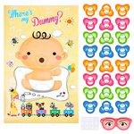 NEBURORA Baby Shower Game Pin The Dummy on The Baby Pin Game Set, Gender Reveal Games for Guests Baby Shower Party Game Supplies Baby 1st Birthday Party Game for Kids and Adults