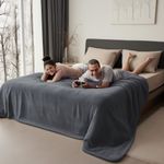 Waterproof Blanket for Bed, Flannel Blanket Waterproof, King Size Blanket Leakproof, Water Proof Double-Sided Blanket (90x108”, Grey)