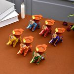 Pride Store Elephant Water Sensor Light Diya Multicolor Elephant for Home Decor, Diwali Decoration, Birthday, Christmas, Festive Decor Candles (Multi Color Elephant Diya-6)