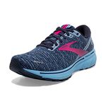 Brooks Women's Ghost 14 Running Shoes, Peacoat Blissful Blue Fuchsia, 7 UK