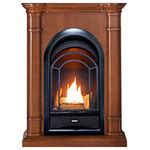 ProCom FS100T-3AS Ventless System 10K BTU Duel Fuel Thermostat Insert and Apple Spice Mantel Fireplace, Large