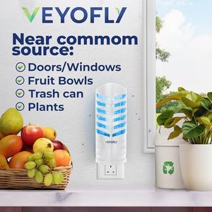 VEYOFLY Indoor Insect Trap – Plug-In Fruit Fly & Mosquito Catcher, 2 Devices + 4 Glue Boards
