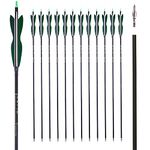 LWANO 30Inch Carbon Arrow Archery Hunting/Targeting Practice Arrows with 5" Turkey Feathers for Compound Recurve Longbow 12Pack