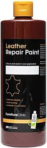 Furniture Clinic Leather Repair Paint | 2-in-1 Seal and Color | Use on Scratches, Tears, and Holes in Car Seats, Furniture | Quick and Easy Leather Repair Kit for Furniture (Bordeaux, 500ml / 17oz)