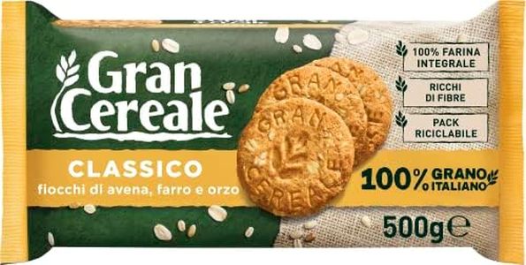 Gran Cereale Biscotti Gran Cereale Classico, Ricchi di Fibra e Fosforo, 500 g