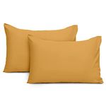 Imperial Rooms Pillow Cases 2 Pack Brushed Microfibre Pillow Covers (Ochre, Pillow Cases 2 Pack)