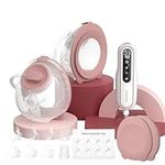 Momcozy Breast Pump V2 Pro Ultra-Lightweight, Hands-Free & Portable Wearable Pump with Upgraded Integrated DoubleFit Flange, Quiet & Leak-Proof Electric Pump, 3 Modes|9 Levels, 17/19/21/24mm