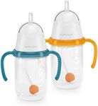 NumNum Weighted Straw Cup for Infant, 6-12 months & Toddler - 7oz Training Baby Cups w/Removable Handles - Spill Proof & Easy to Use Self Feeding & Babies Drinking Skills - 100% Food-Grade Silicone