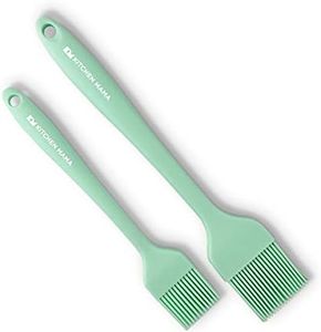 Kitchen Mama Silicone Basting Pastry Brush: Set of 2 Heat Resistant Basting Brushes for Baking, Grilling, Cooking and Spreading Oil, Butter, BBQ Sauce, or Marinade. Dishwasher Safe(Teal)